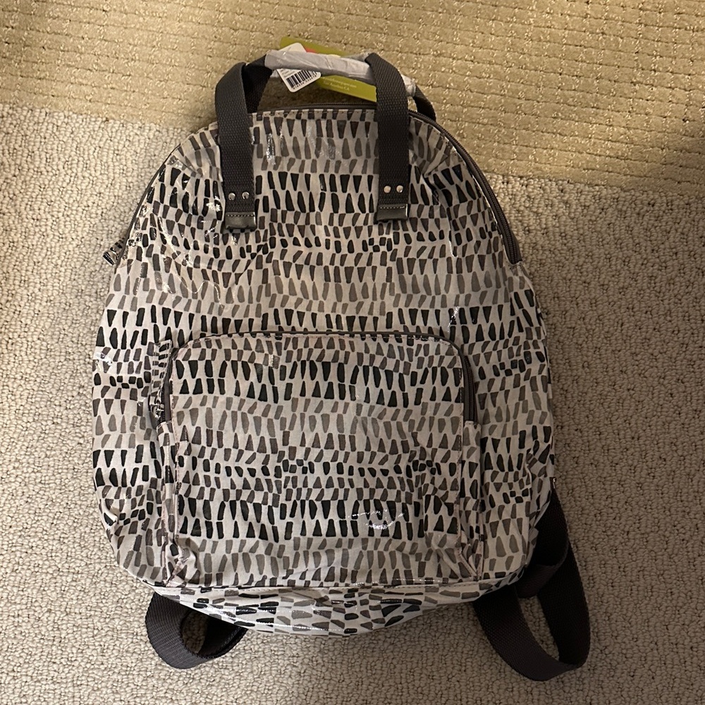 Chic Black and Gray Patterned Women's Backpack